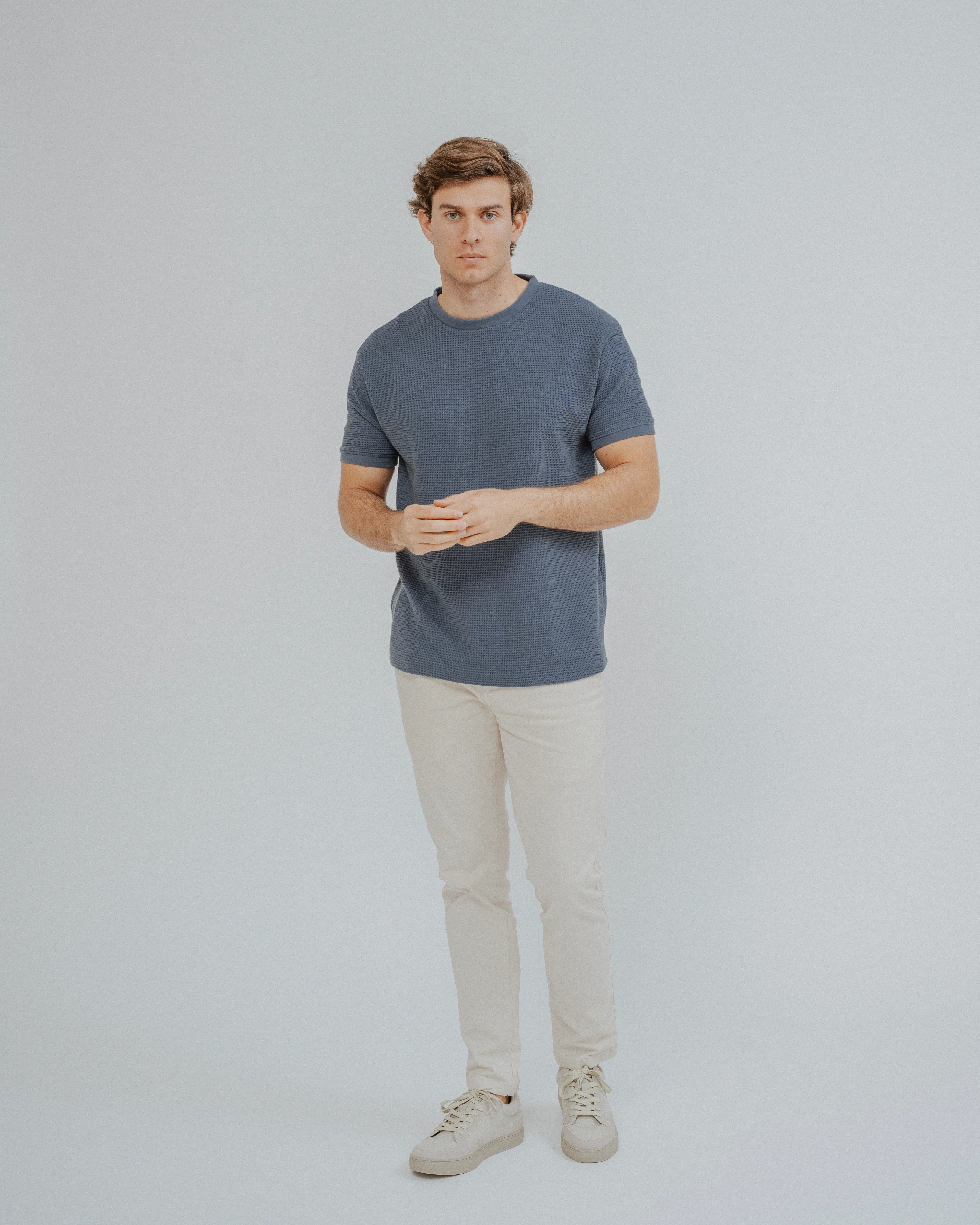 CAMISETA ESTRUCTURA PERFORADA AZUL - Image 3