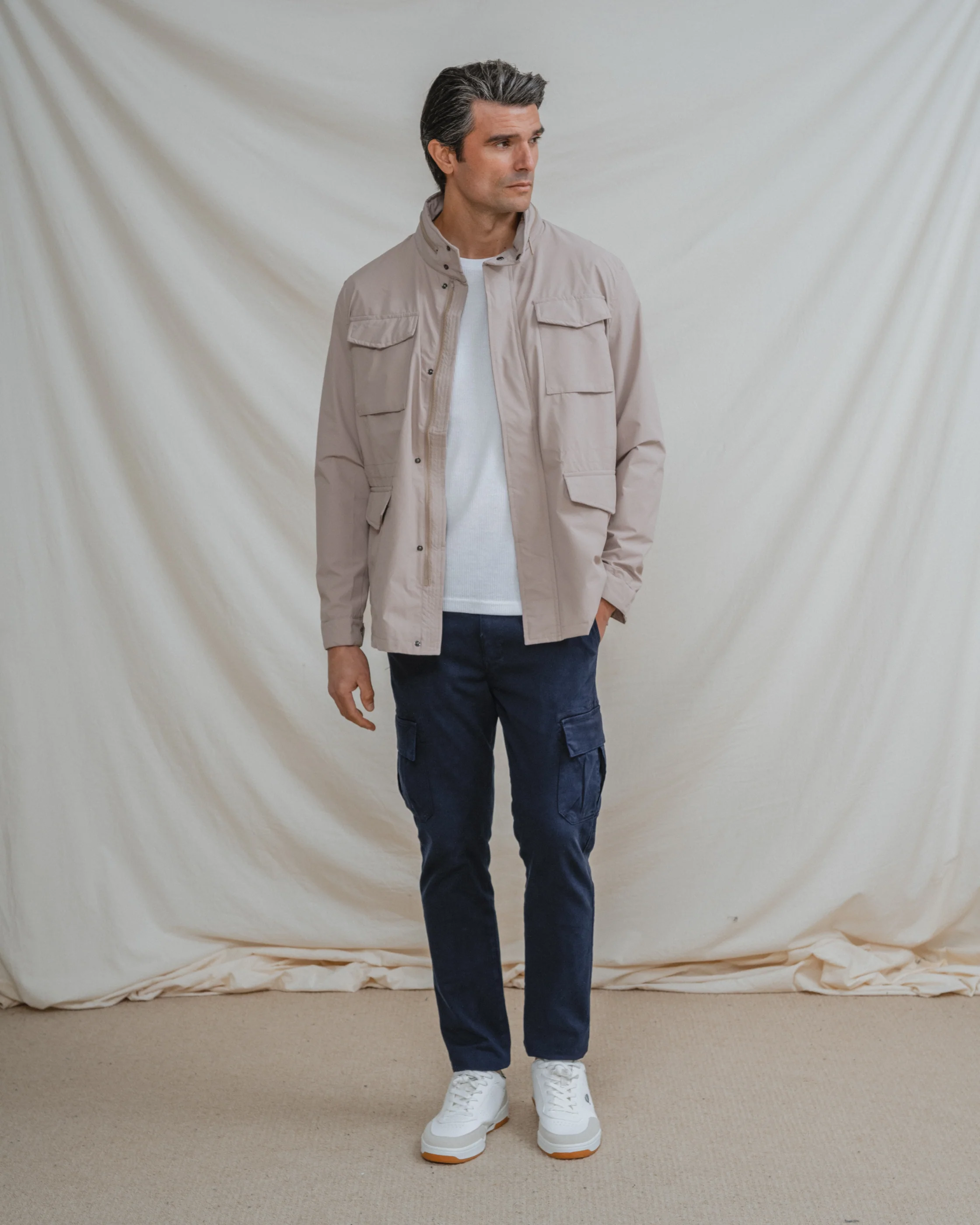 CAMISETA MANGA LARGA CUADRILLÉ BLANCA - Image 3