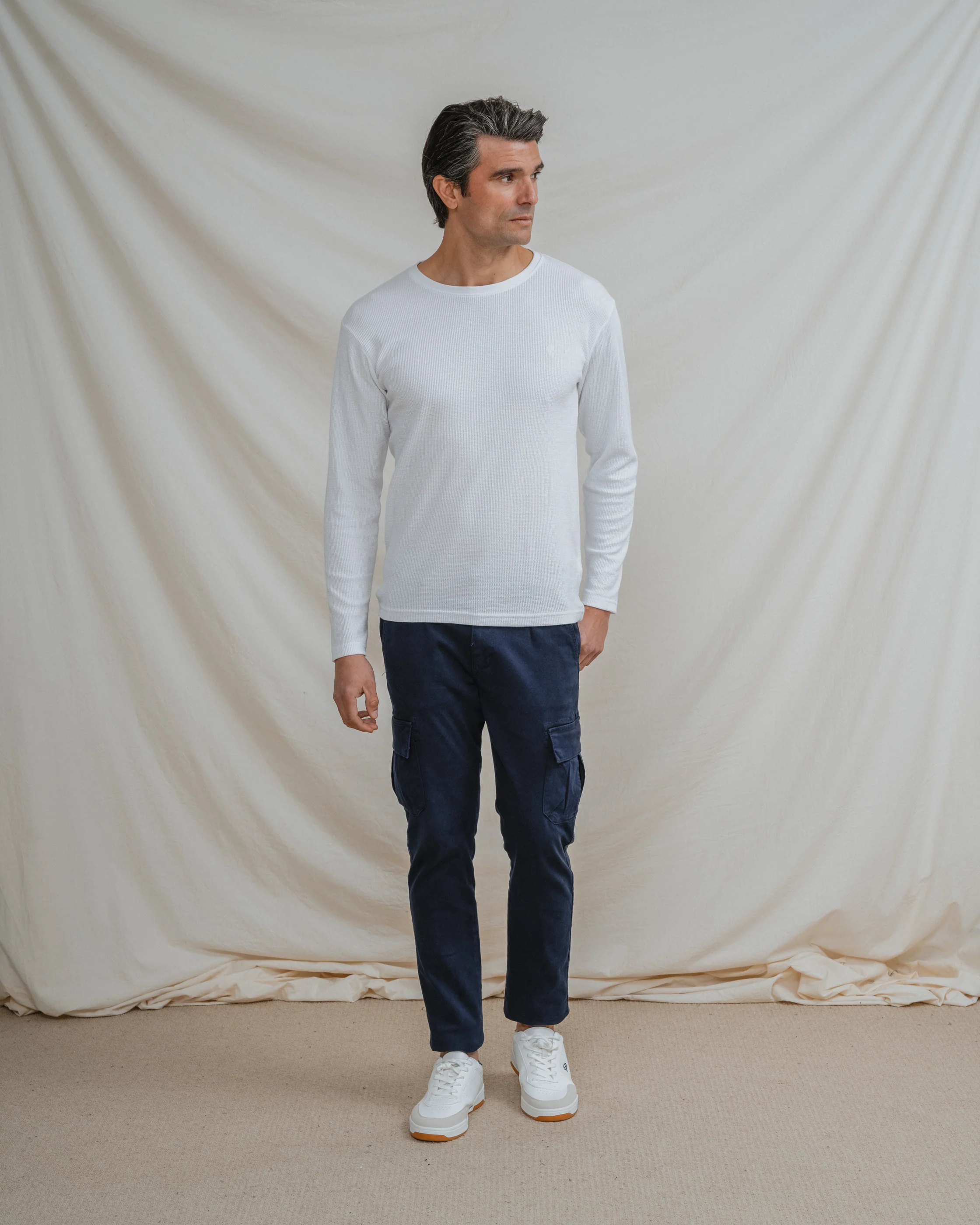 CAMISETA MANGA LARGA CUADRILLÉ BLANCA - Image 4