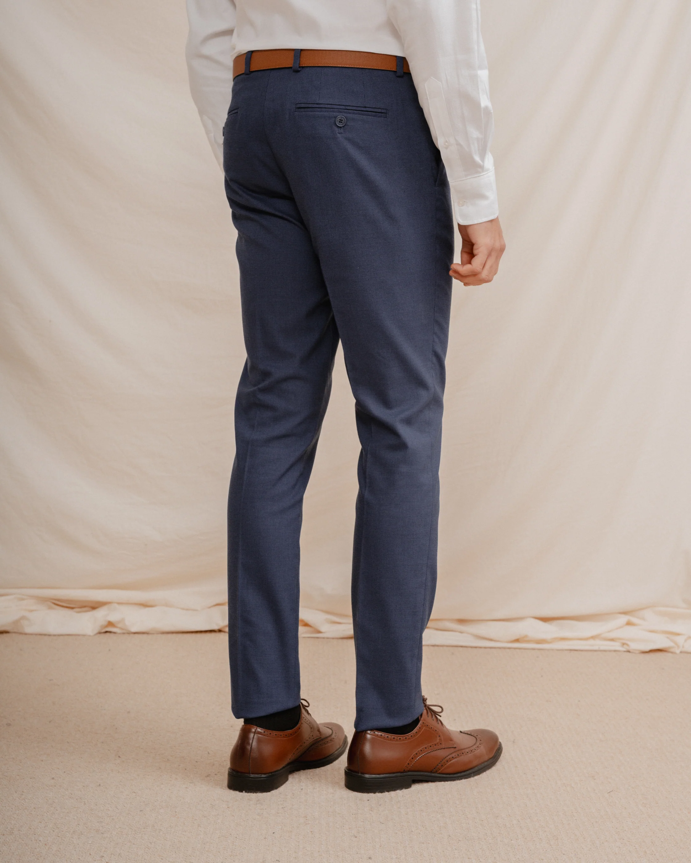 PANTALÓN TRAJE ESTRUCTURA AZUL - Image 3