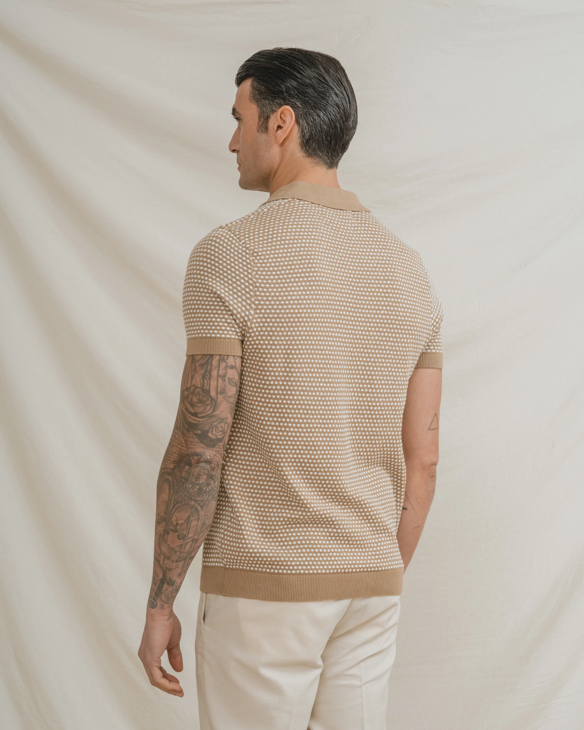 POLO TRICOT TOPOS BEIGE - Image 5