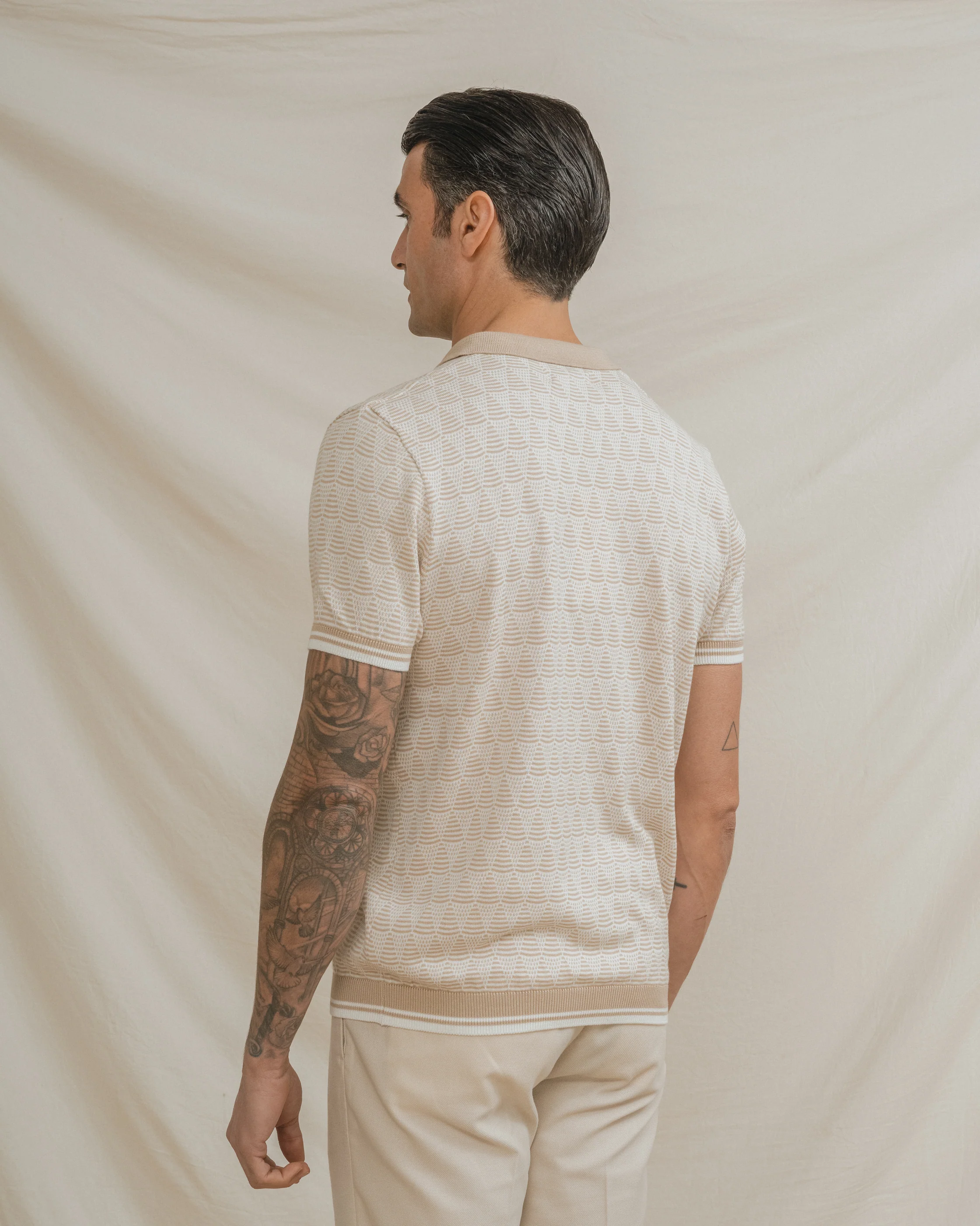 POLO TRICOT ESTRUCTURA BEIGE - Image 5