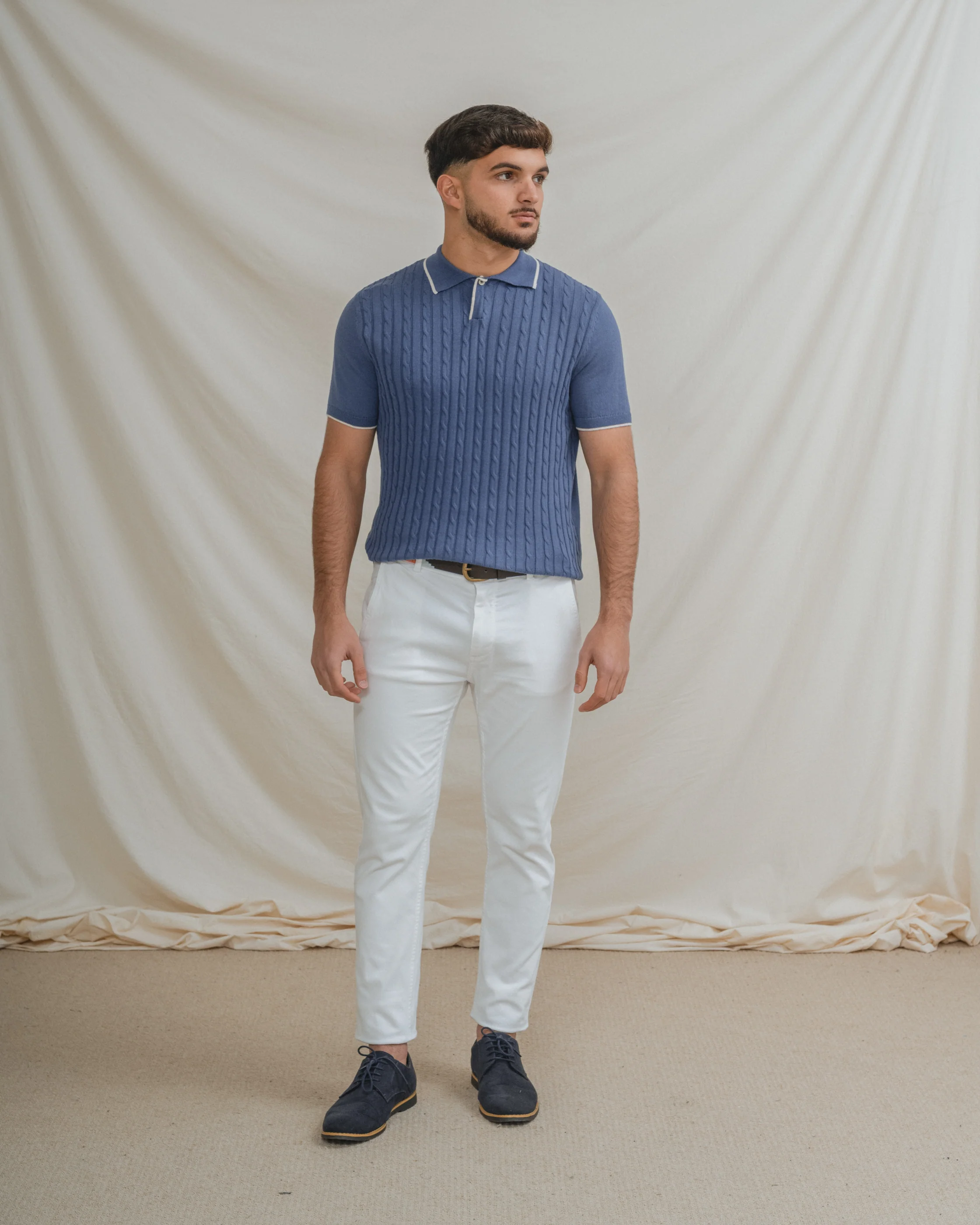 POLO TRICOT NUDOS CELESTE - Image 3